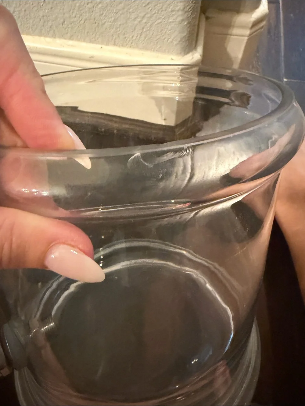 Pottery Barn Clear Glass Double-Tier Beverage Dispenser with Silver Spigots
